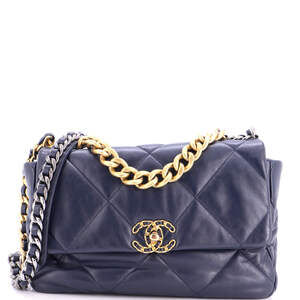 Chanel Large 19 Flap Bag Quilted Leather